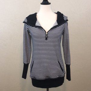 JO&CO Striped Scuba Hoodie Sweatshirt